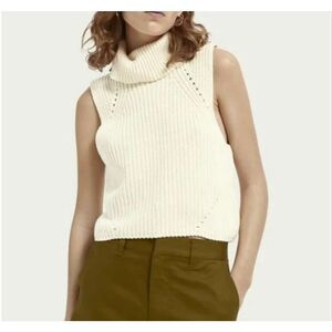 Scotch & Soda Sleeveless Knit Turtleneck Sweater Sz Small